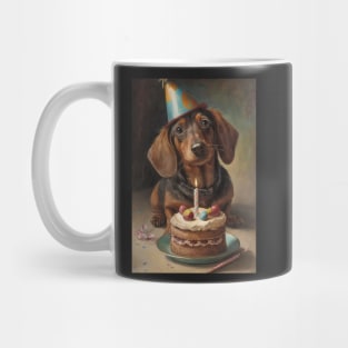 Daschund Dog Birthday Party Card Mug